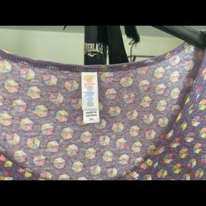 2XL Lularoe Perfect in heathered purple with geometric designs